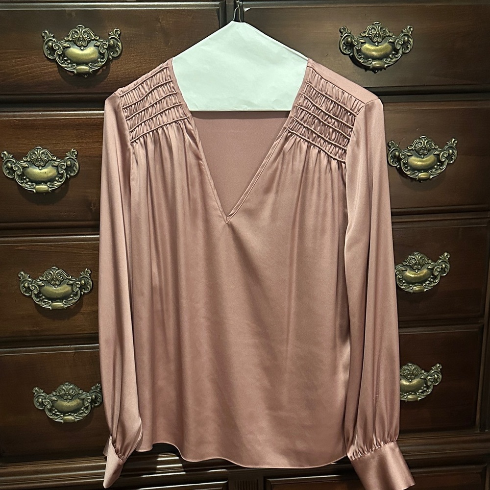 White House Black Market Blush Pink Blouse